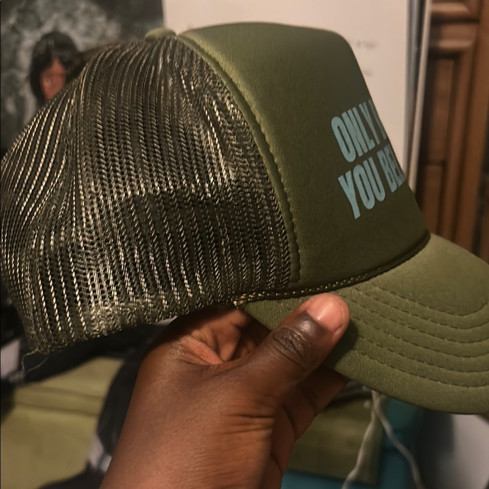 Green Trucker Hat with Motivational Text - Picture 2 of 4